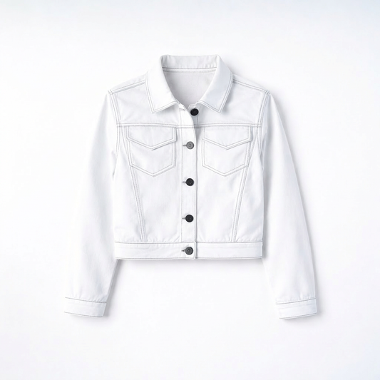 Contrast Stitch Jacket - White